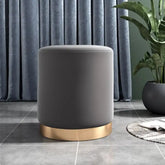 Gold-base pouffe ottoman – living room ottoman, pouffe ottoman, velvet.